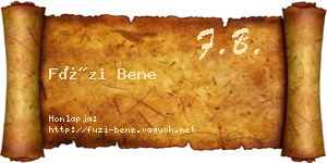 Füzi Bene névjegykártya
